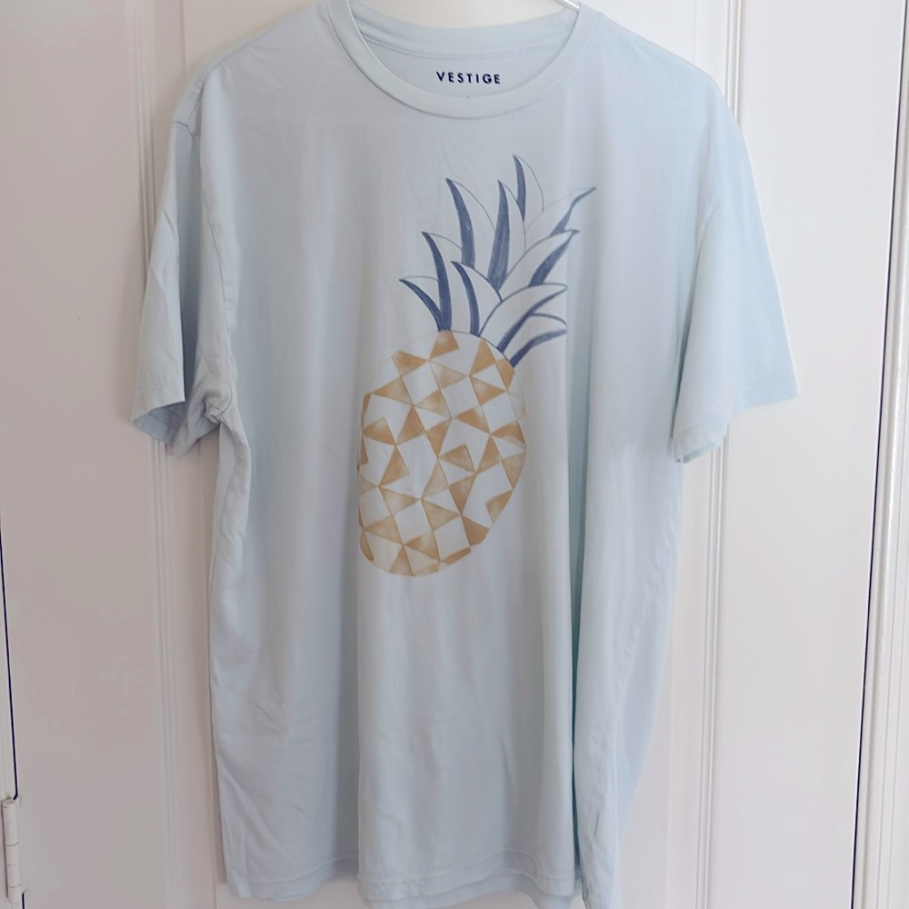 Vestige brand Blue Graphic T-Shirt with Pineapple Design